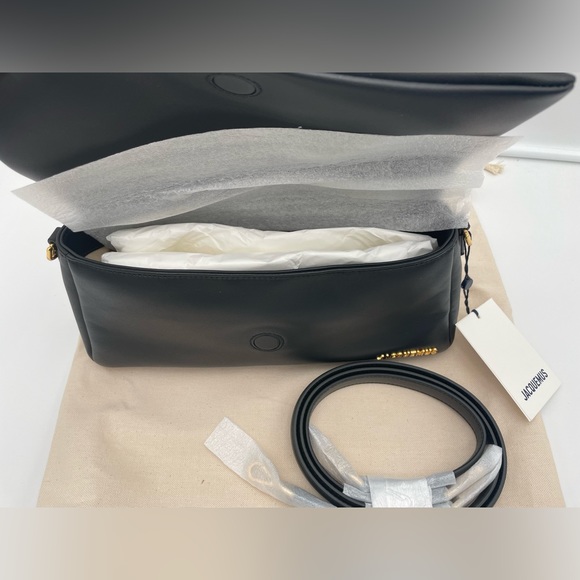 ❌❌SOLD! JACQUEMUS BLACK LEATHER LARGE LAMBSKIN BAMBIMOU SHOULDER BAG PURSE NWT! - Picture 16 of 16